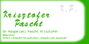 krisztofer pascht business card